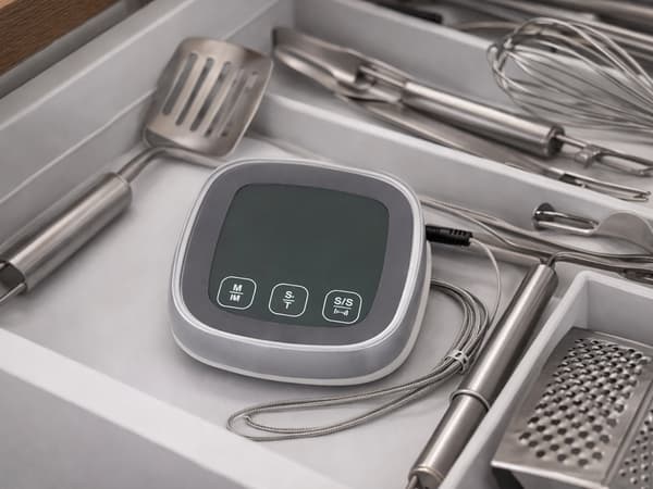 Digitalt kødtermometer med sonde Vit white