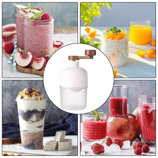 Shaved Ice ismaskin isknuser med 2 stk isbitbrett Vit white
