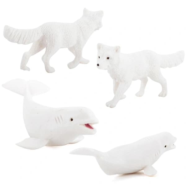 6 stk. Simulering Mini Arktiske Dyr Pingviner Isbjørn Sneugle Delfin Ulv Actionfigurer Model