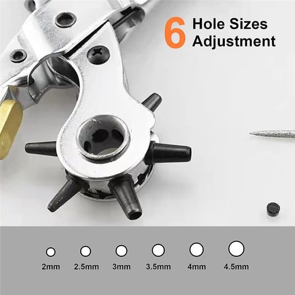Leather Hole Punch, Set for Belts, Shoes, Fabrics, DIY and Craft Projects, Multi-Hole