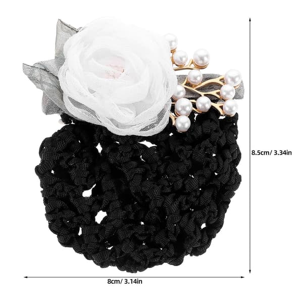 Blommor hårklämma från väv och metall, 2-pack, vit -