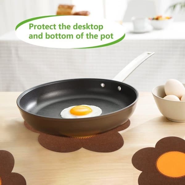 Pan Protector, Felt Pan Protector, 7 Pieces, 25 cm Diameter, Separate and Protect, Cookware Surfaces