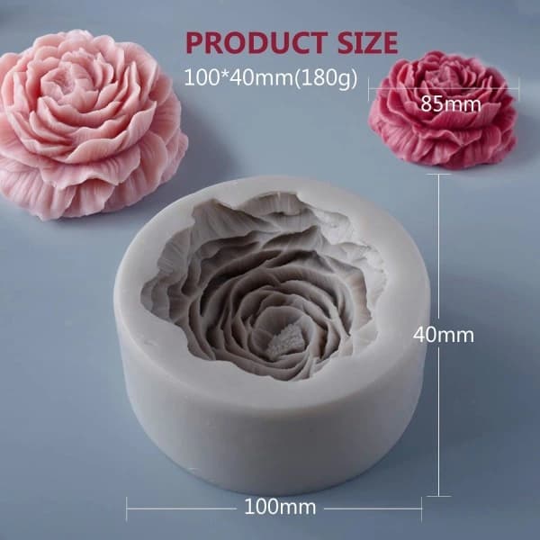 3D Pæonblomst Silikoneform, Fødevaregodkendt Form, Sui, SD
