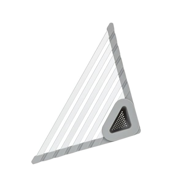 Sink Mounted Triangles Drain Rack Household Cutlery Drying Rack for Home Kitchen Light Grey Small Light Grey Small