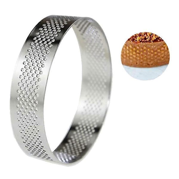 18 stk 6 cm kakering i rustfritt stål, terteform, sirkelkutter, paiform, varmebestandig perforert kakemousseform
