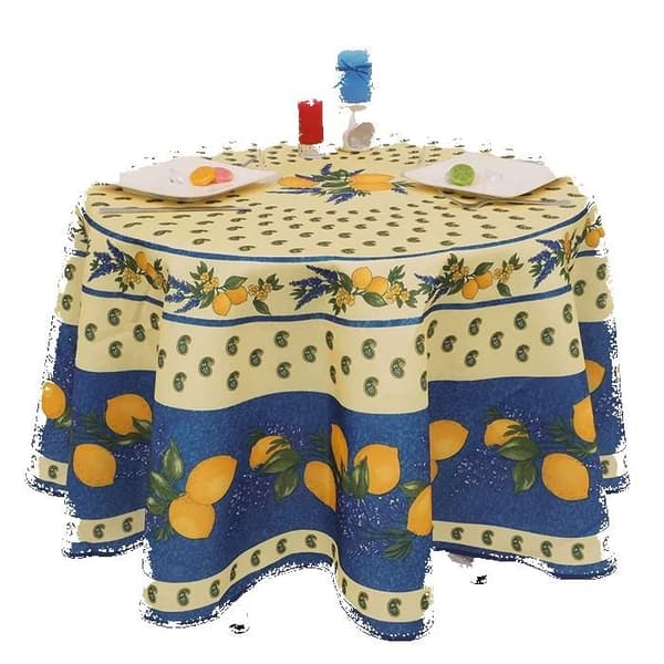 Dukar - PROMO LINGE - Provençale Citron - Polyester - 180cm - sininen blå