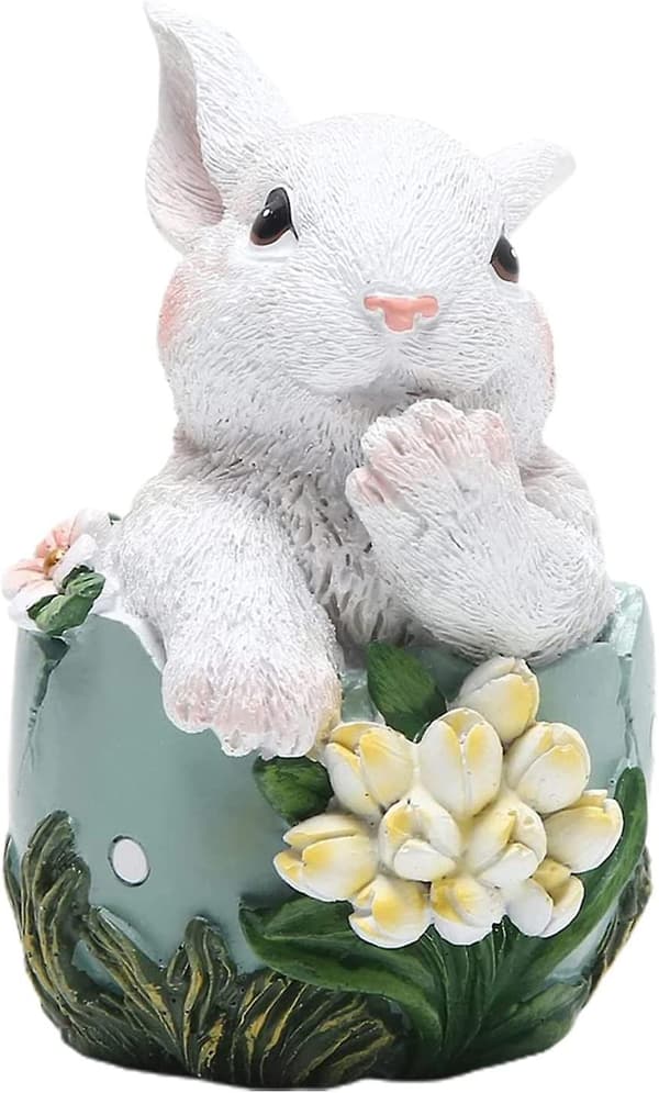 Resin Decorations - Easter Bunny Figurines Cute Modern Easter Statues Table Sculpture