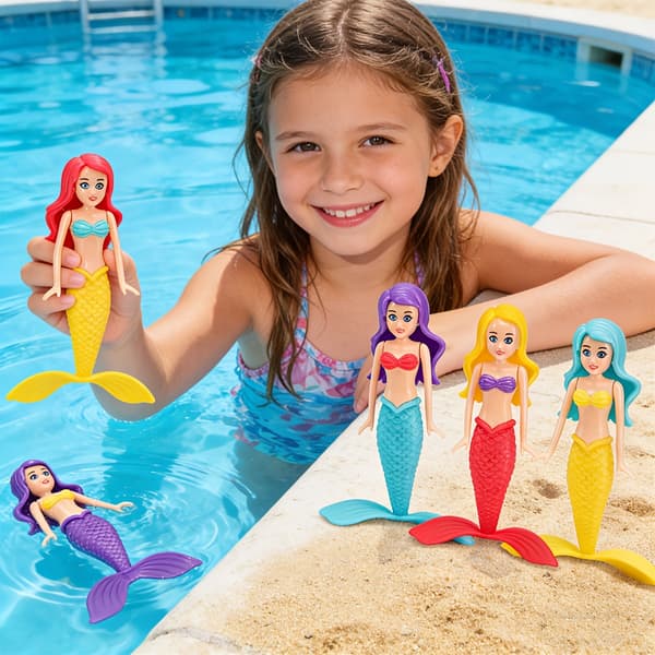 Multigaver til børn til poolen 5 stk. roterende havfrue 5 PCS Rotating Mermaid