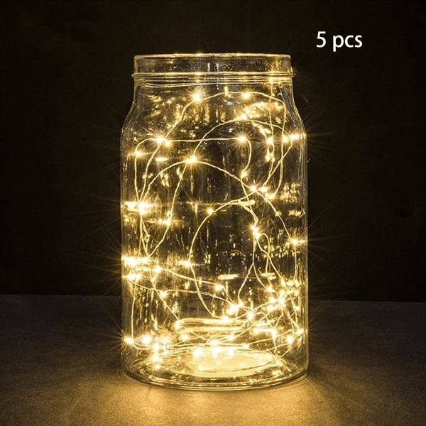 5-pakning 2M 20 LED Sølvtråd Elfjärilslyslenker LED Firefly Ligh