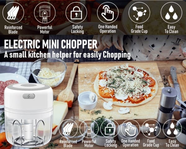 Rechargeable Mini Chopper (USB) 100 or 25 256 100 ml. Vit