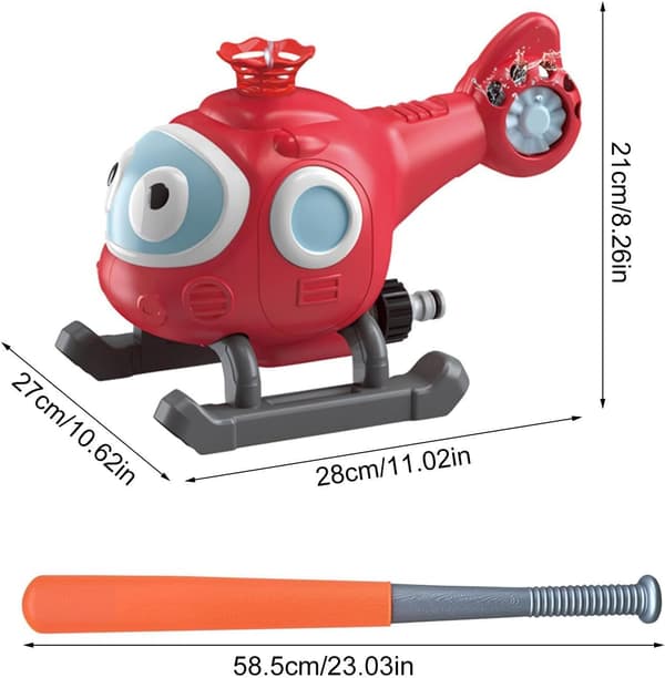 bakgård-flygplan-sprinkler-leksak, vattenspridare-baseboll-leksak D - D
