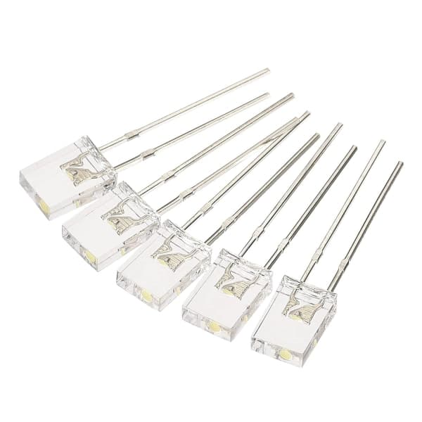 2x5x7mm LED-lampa, 150st rektangulära starka lysdioder för elektroniska komponentindikatorer, vit
