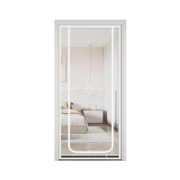 Cat Repellent Door Curtain with Zipper, Durable Mesh, White 80x200cm