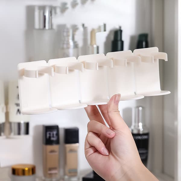 Cosmetic Organizer with 5 Grid Clip-on Space-Saving Organizing Rack for Kitchen Bathroom 1pc 1pc