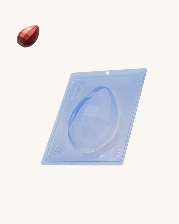 Praline Mold Patterned Egg 350g - Porto Formas 93 - Special 3 Part Mold Transparent transparent