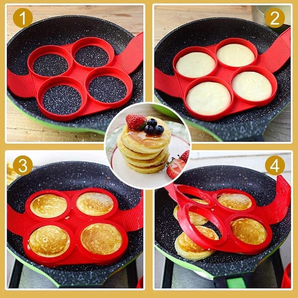 Non-Stick Silikone Pandekageform Køkkenredskab Ring Maker Silikone