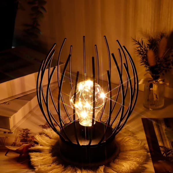 Decorative Battery Operated Table Lamp, Battery Powered Lamp, Indoor Lamp w