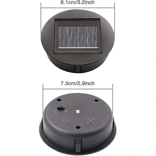 4 Pieces Replacement Solar Lanterns with LED Bulbs, Replacement Lamps for Solar Lanterns, LED Solar Panel Lantern for Outdoor Hanging Garden Lantern