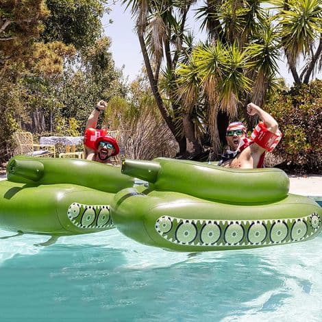 Inflatable Water Tank Ring, Giant Inflatable Pool Float with Water Gun. Inflatable Pool Float