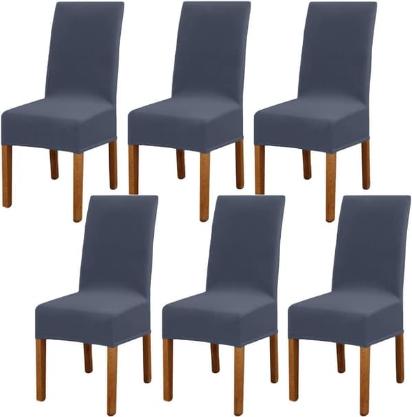 6 st Elastiska Moderna Stolsöverdrag, Avtagbara Tvättbara Stretchöverdrag