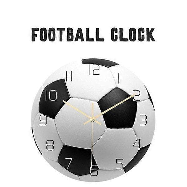 Väggklocka med fotbollstema för sovrum, vardagsrum, väckarklocka, present till barn