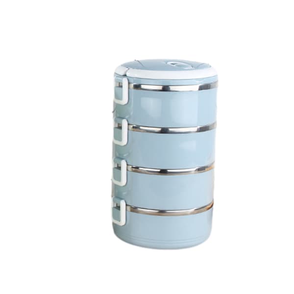 Microwave Lunch Box with Handle Large Food Container for Work School Blue 4 Layers Blue 4 Layers