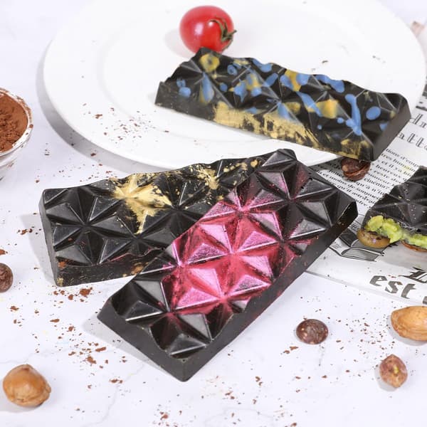 2-pak chokoladeforme til dyb chokolade, tyk silikoneform til fyldt chokolade, voks smeltning, slikform