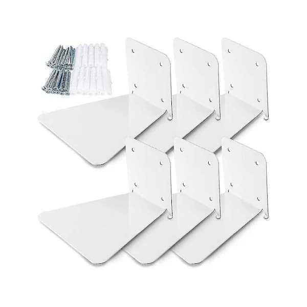 Invisible Floating Bookshelf Floating Book Organizer Wall-Mounted Perforated Book Holder White