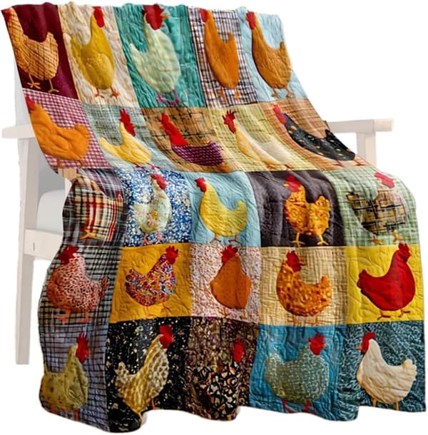 Høns-teppe, mykt, pustende, maskinvaskbart, Steppdecke 76,2 X 101,6 cm - 76,2 X 101,6 Cm