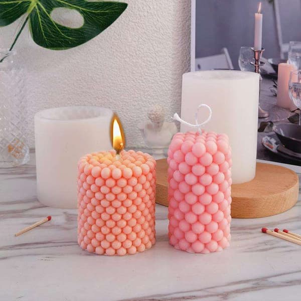 DIY - Stearinlysformer - Sylinderkuler - Støpeform - Lysform Vit white
