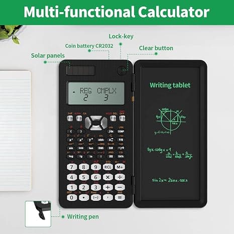 Scientific Calculator with Wordpad, Upgraded 991MS Solar LCD S