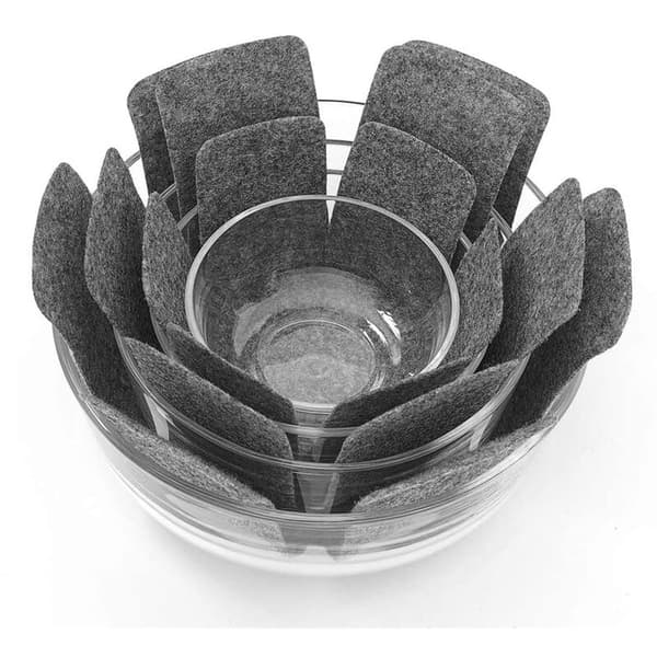 5-pack Pan Protector 15 inch wide stackable Pan Protector - Prevent scratches, separate and protect your dishes, grey