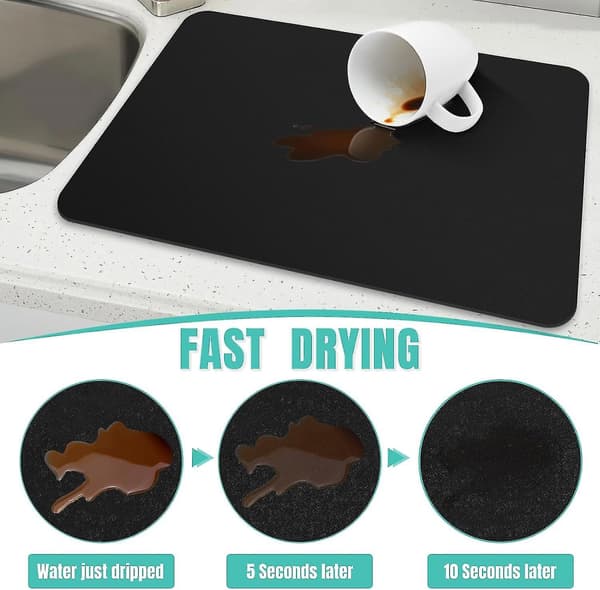 Svart 30*40CM Kaffeunderlägg Superabsorberende Diskhandduksunderlägg Kaffe B
