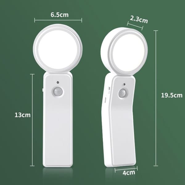LED-nattlys med bevegelsessensor, USB-oppladbart nattlys, skapbelysning med 3 moduser (6 LED, varmt lys)