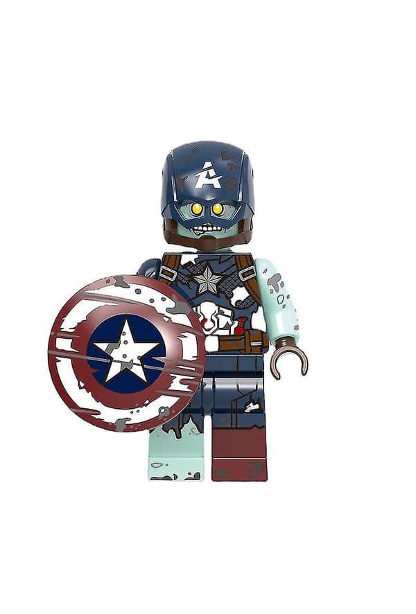 Zombie-version af Super British Iron Man Falcon Dr. Qi Minifigur Byggeklodser db