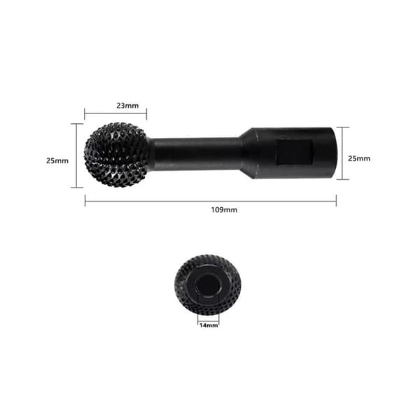 Kuleformet meisel med sfæriske pinner, tilbehør for trebearbeiding, 115/125 vinkelsliperhode, 25 mm