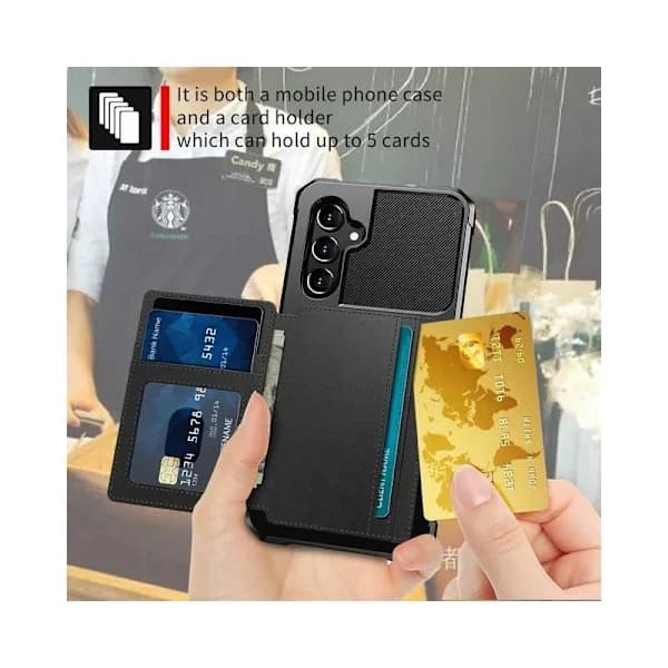 Samsung A15 5G Stødsikkert Premium Cover 4-RUM Solid V3 RFID Sort