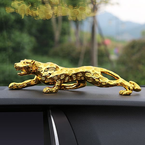 Golden Leopard Statue Abstract Resin Golden Leopard Sculpture Saf