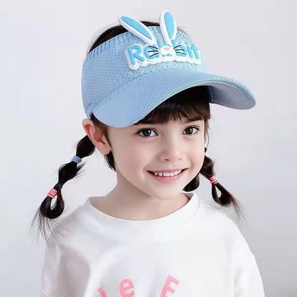 Solskjermlue for barn jenter gutter, kanin sportscap beskyttelse utendørsaktiviteter cosplay hodeplagg rosa