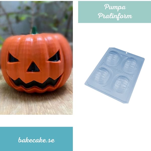3-delt genanvendelig græskarpralineform | Græskar chokoladeform | Halloween Græskar Transparent transparent