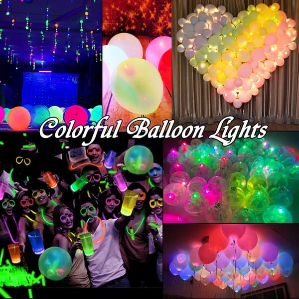 50 stykker blå LED-ballonlamper, runde LED-kuglelamper, micr
