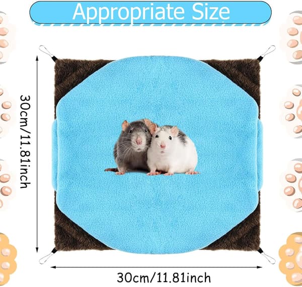 Hængende seng til gnavere - Blød og varm, til hamster, marsvin - 30 x 30 cm