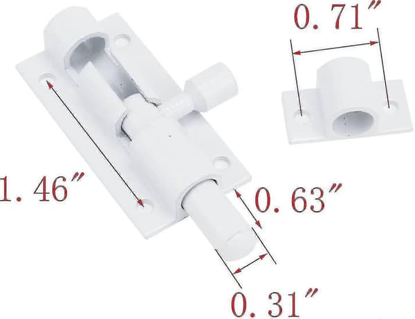 White Aluminum Alloy Sliding Bolt 2 Inch, 4-Pack Door Lock Security with Screws [DB]