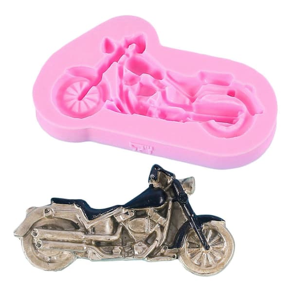 Bakprylar Silikonmaterial Motorcykelform för Tårtdekoration