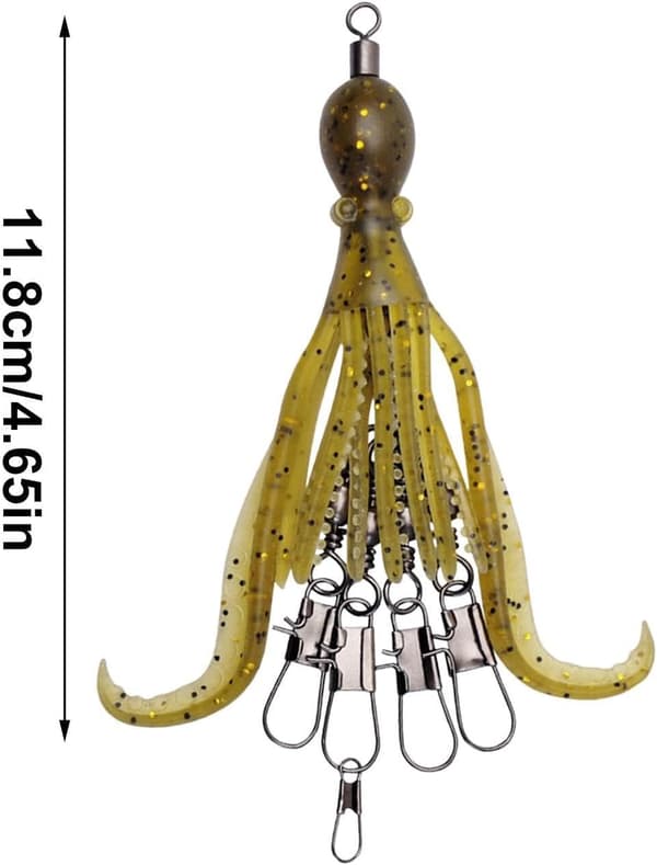 mjukbeten 2-delad -bläckfisk-Jig-krokar-anslutningsstift-stift-set -
