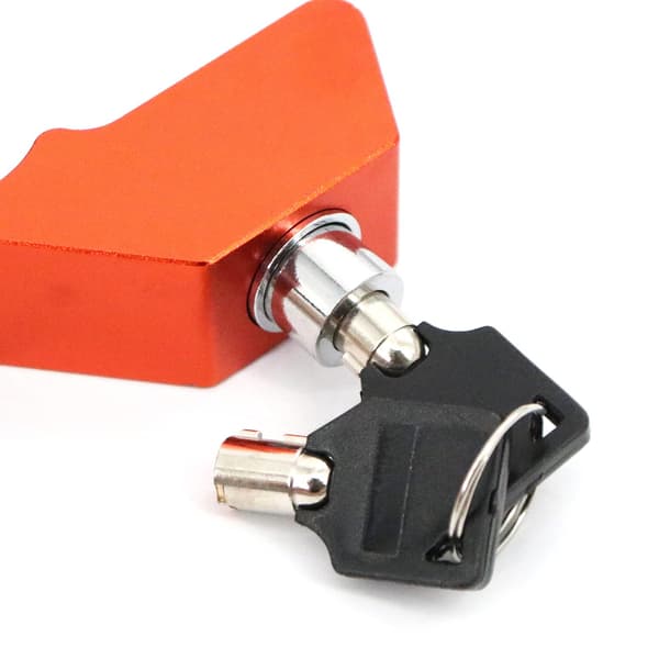 Grip Lock, Motorcycle Handlebar Grip Security Lock & Key (Orange)