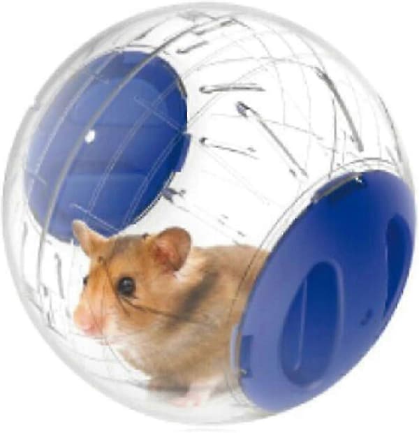 Small Animal Activity Toy - Boredom Breaker, Run Around, Exercise, Rolling Balls for Dwarf Hamsters (Blue) db