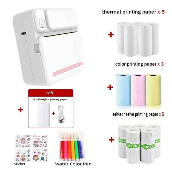 Mini Portable Smartphone Printer, Wireless Thermal Photo Printer, Can Print Photos, Receipts, Notes, etc.
