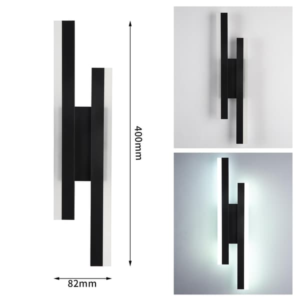 LED Wall Lamp Modern Interior, 16W LED Wall Light, Creative Long Parallel Wall Lamp, Three Colors 3000K/4000K/6000K, Black, 50cm