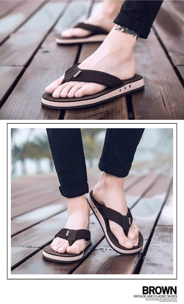 Herre Flip Flops Komfortable Sommer Skridsikre Strand- & Poolsko